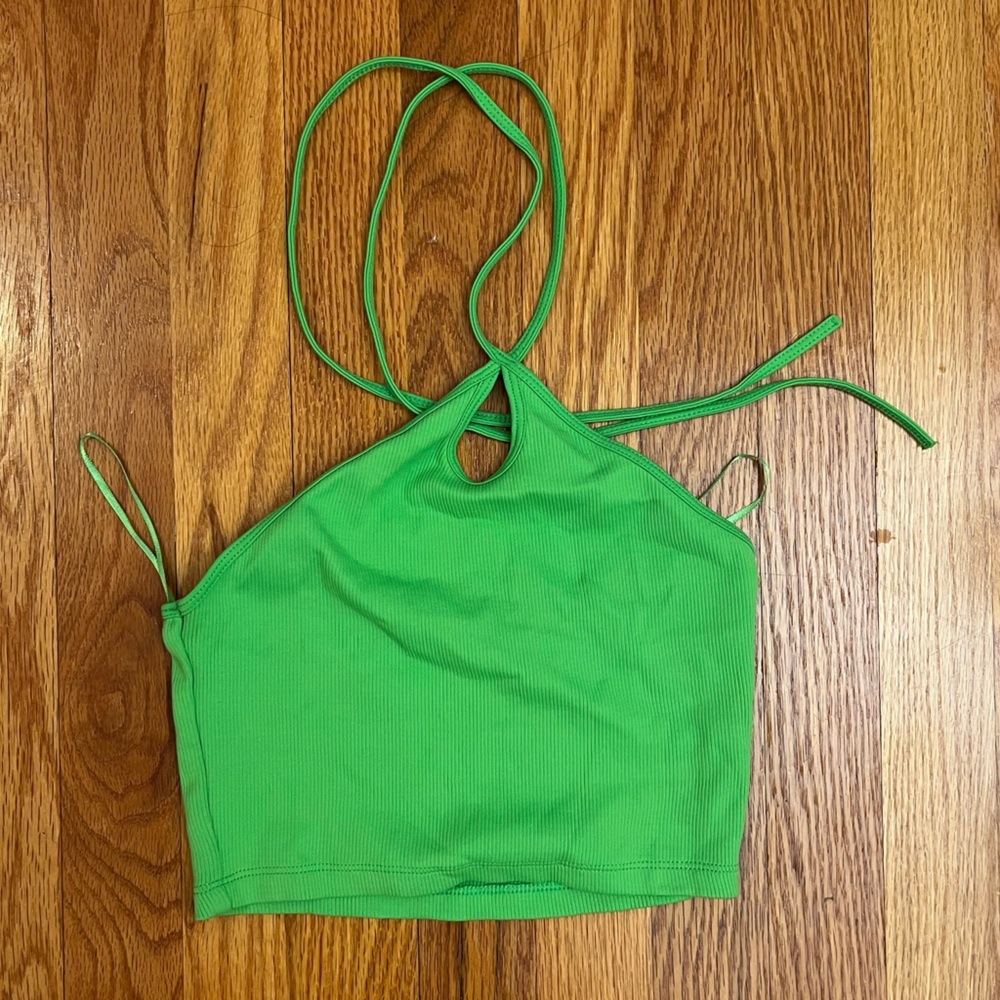 Zara green halter top S
